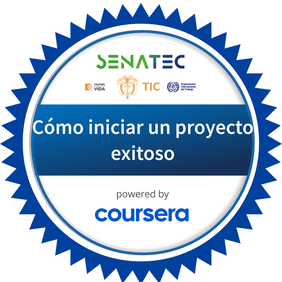 Cómo iniciar un proyecto exitoso completion badge issued by COURSERA