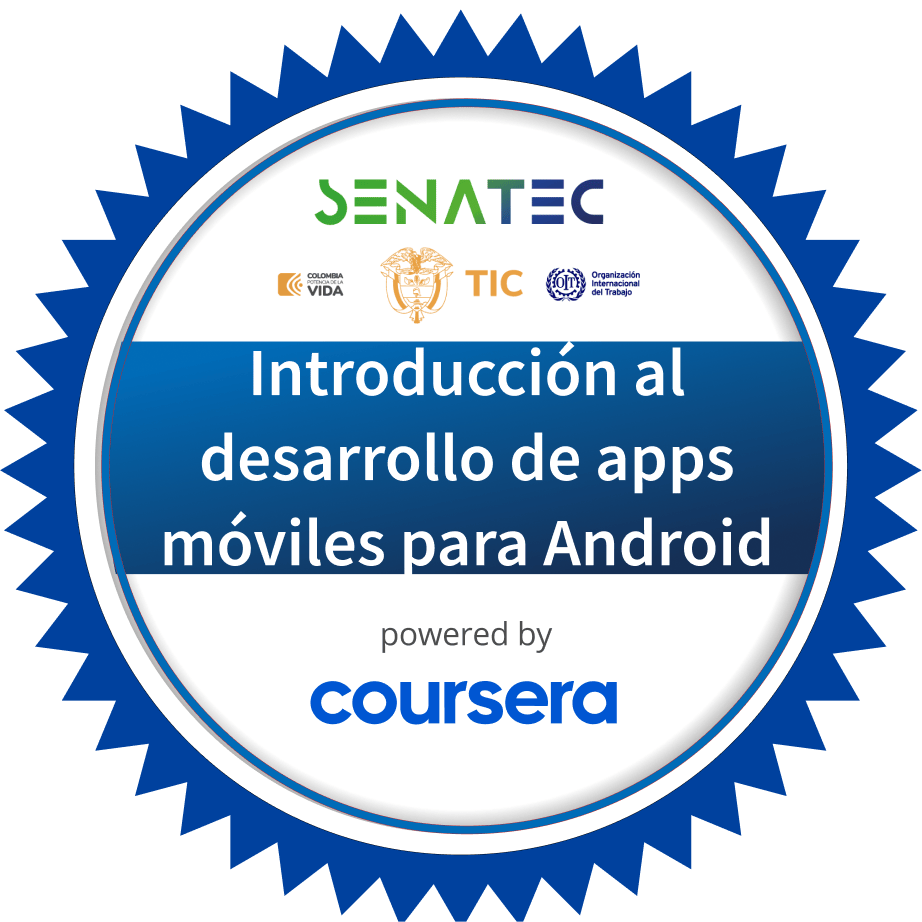 Introducción al desarrollo de apps móviles para Android completion badge issued by COURSERA