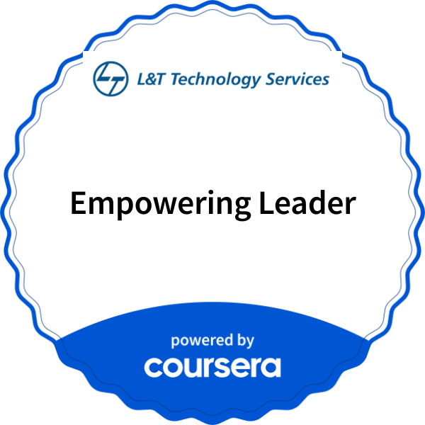 Empowering Leader  completion badge issued by COURSERA