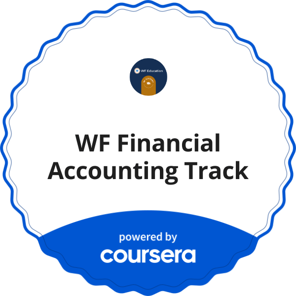 WF Financial Accounting Track completion badge issued by COURSERA