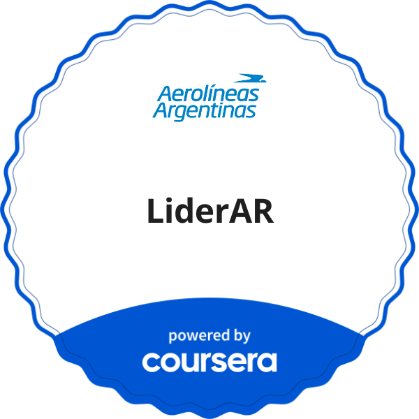 LiderAR completion badge issued by COURSERA