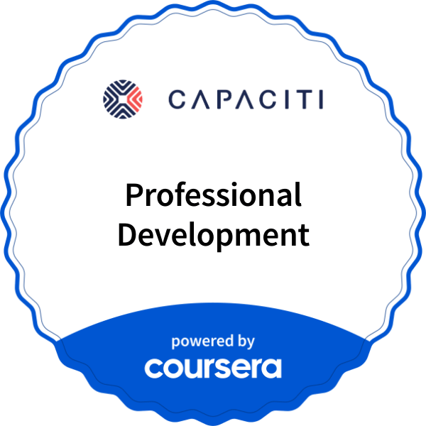 Professional Development completion badge issued by COURSERA