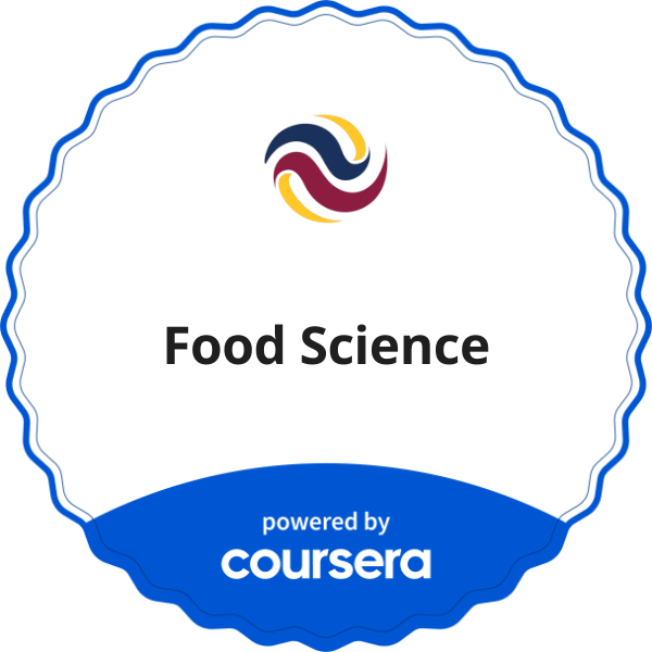 Food Science completion badge issued by COURSERA
