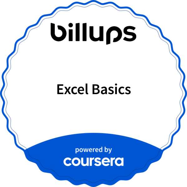 Excel Basics completion badge issued by COURSERA