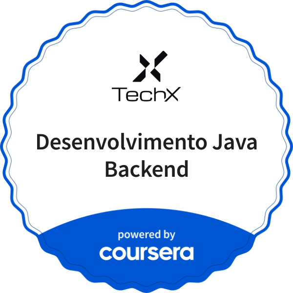 Desenvolvimento Java Backend completion badge issued by COURSERA