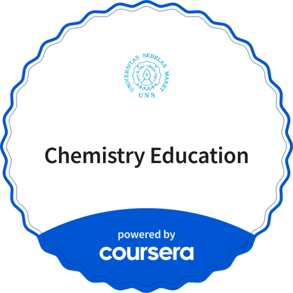 Chemistry Education completion badge issued by COURSERA