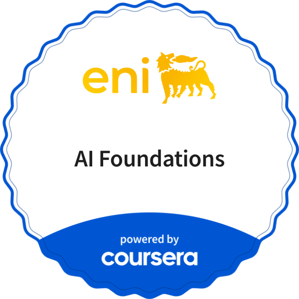 AI Foundations completion badge issued by COURSERA
