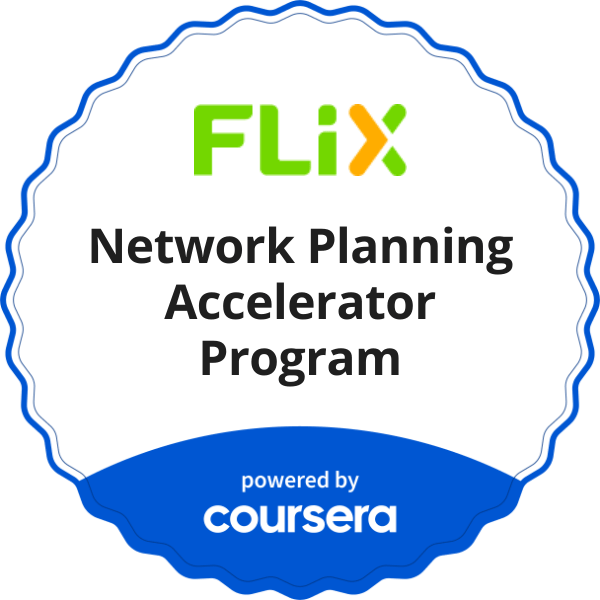 Network Planning Accelerator Program completion badge issued by COURSERA