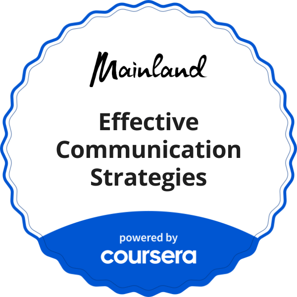 Effective Communication Strategies completion badge issued by COURSERA
