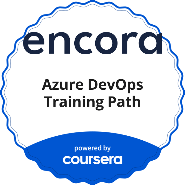 Azure DevOps Training Path completion badge issued by COURSERA