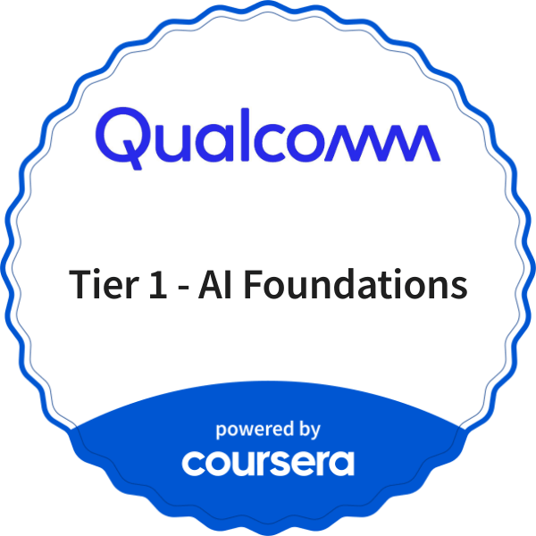 Tier 1 - AI Foundations completion badge issued by COURSERA