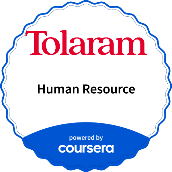 Human Resource completion badge issued by COURSERA