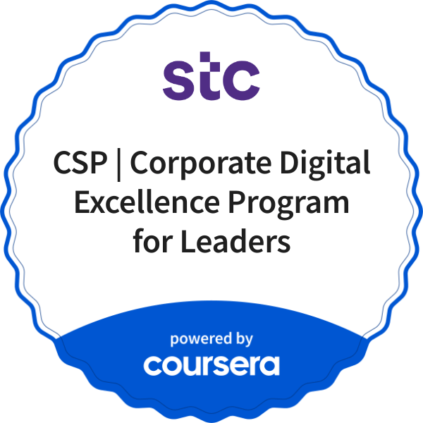 CSP | Corporate Digital Excellence Program for Leaders  completion badge issued by COURSERA