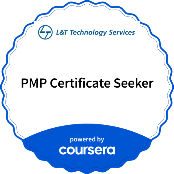 PMP Certificate Seeker completion badge issued by COURSERA