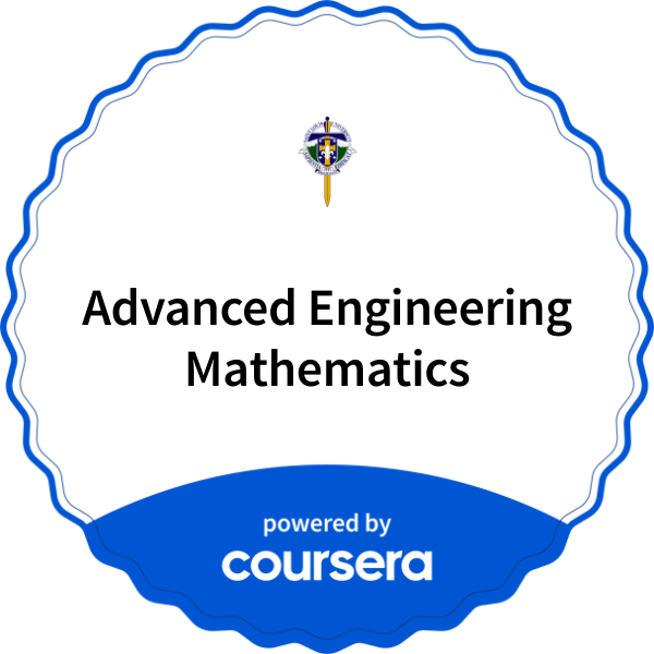 Advanced Engineering Mathematics completion badge issued by COURSERA