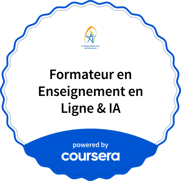 Formateur en Enseignement en Ligne & IA completion badge issued by COURSERA