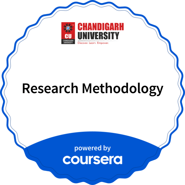Research Methodology completion badge issued by COURSERA