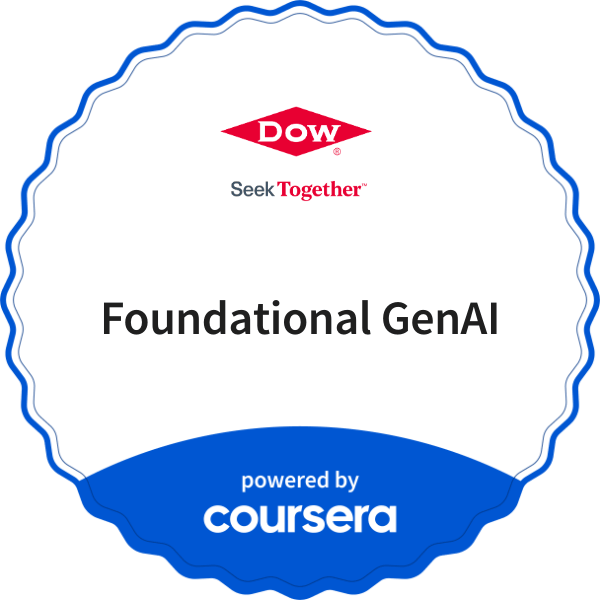 Foundational GenAI completion badge issued by COURSERA