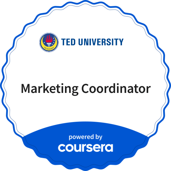Marketing Coordinator completion badge issued by COURSERA