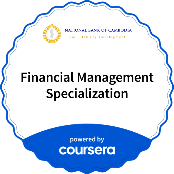 Financial Management Specialization completion badge issued by COURSERA