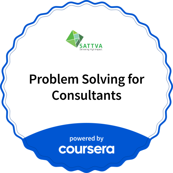 Problem Solving for Consultants completion badge issued by COURSERA
