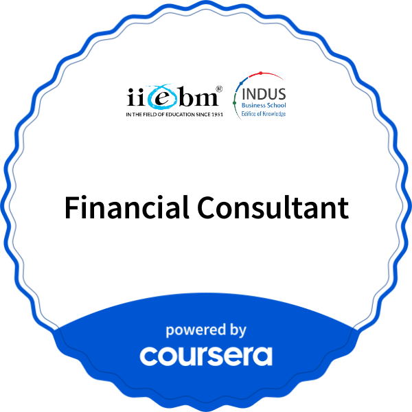 Financial Consultant completion badge issued by COURSERA