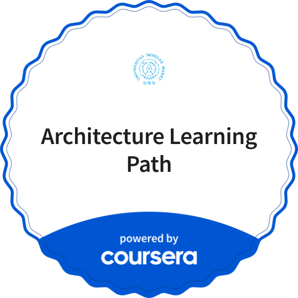 Architecture Learning Path completion badge issued by COURSERA
