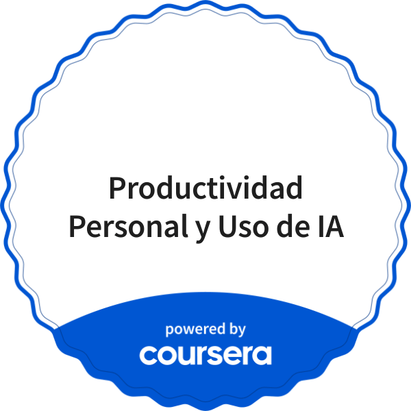 Productividad Personal y Uso de IA  completion badge issued by COURSERA