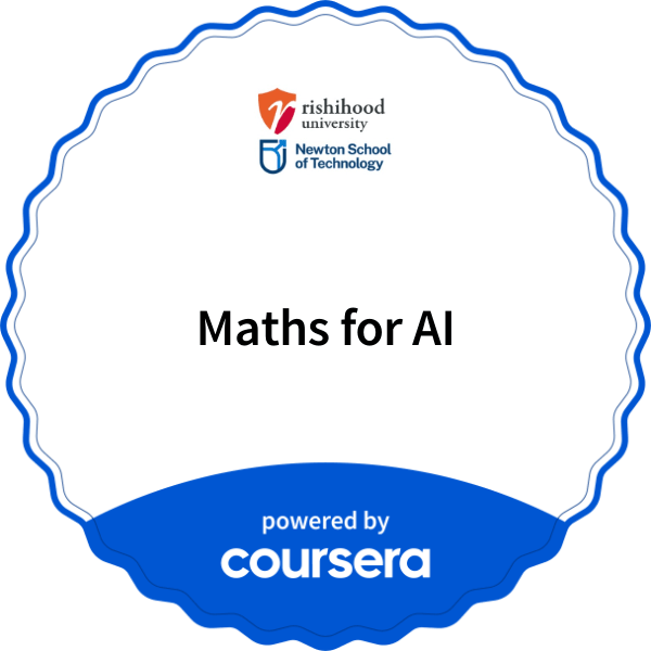 Maths for AI completion badge issued by COURSERA