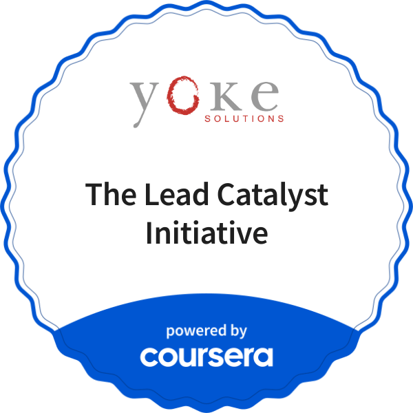 The Lead Catalyst Initiative completion badge issued by COURSERA