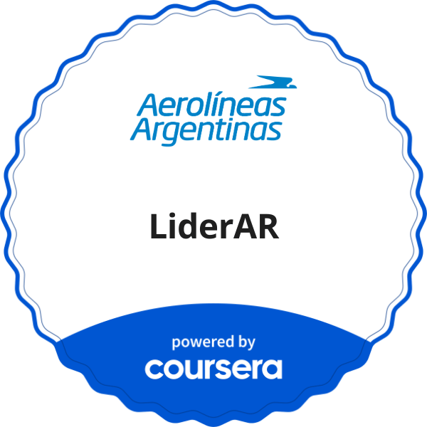 LiderAR completion badge issued by COURSERA