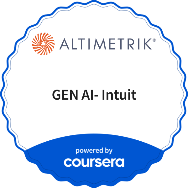 GEN AI- Intuit completion badge issued by COURSERA