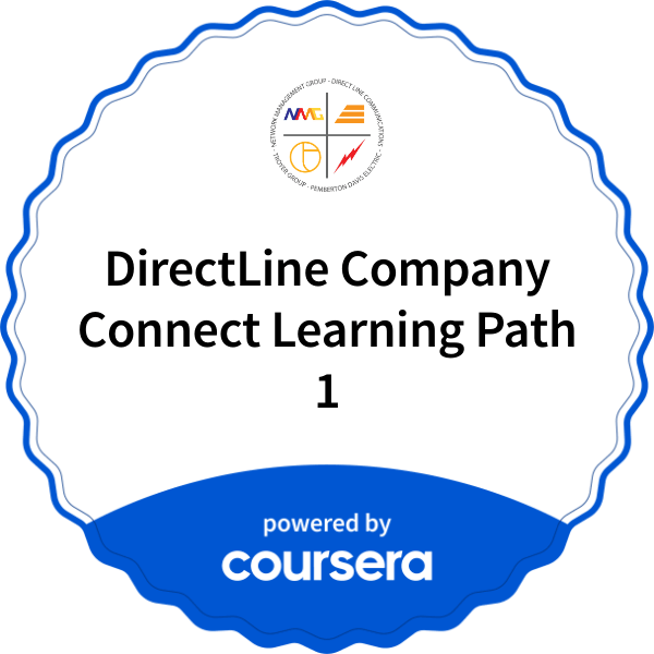 DirectLine Company Connect Learning Path 1 completion badge issued by COURSERA