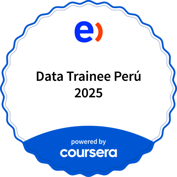 Data Trainee Perú 2025 completion badge issued by COURSERA