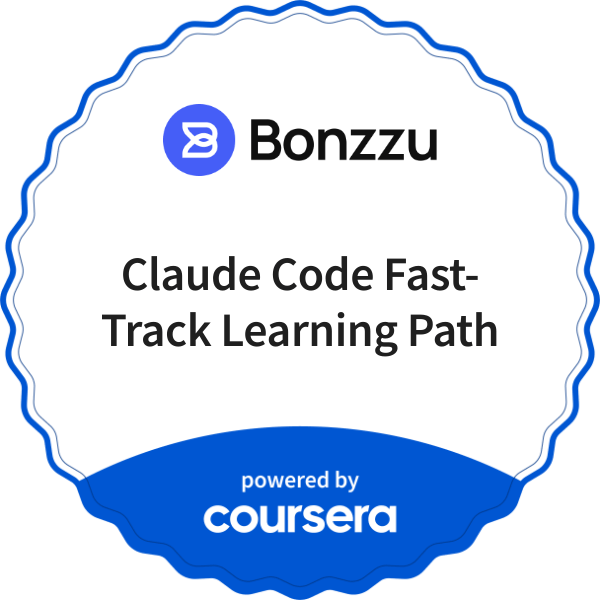 Claude Code Fast-Track Learning Path completion badge issued by COURSERA