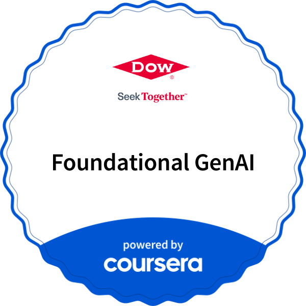 Foundational GenAI completion badge issued by COURSERA