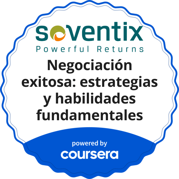 Negociación exitosa: estrategias y habilidades fundamentales completion badge issued by COURSERA