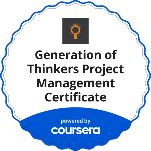 Generation of Thinkers Project Management Certificate logo