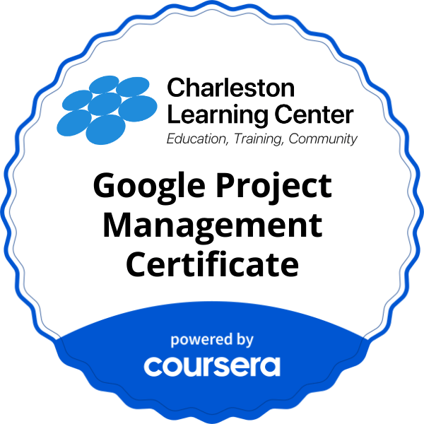 Google Project Management Certificate completion badge issued by COURSERA