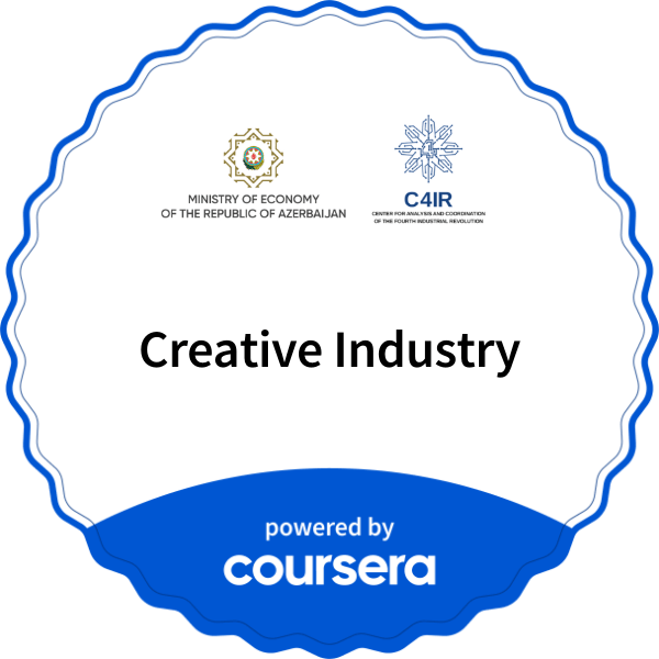 Creative Industry completion badge issued by COURSERA