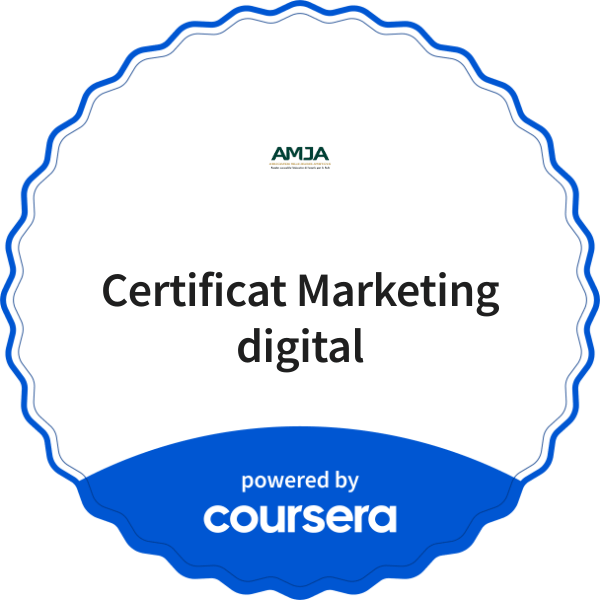 Certificat Marketing digital completion badge issued by COURSERA