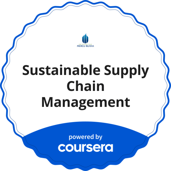 Sustainable Supply Chain Management completion badge issued by COURSERA