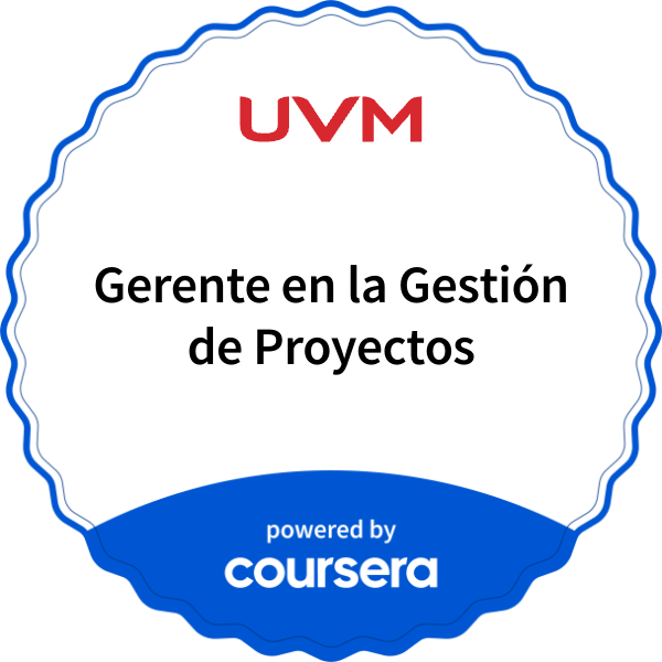 Gerente en la Gestión de Proyectos completion badge issued by COURSERA