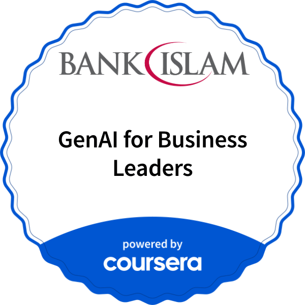 GenAI for Business Leaders completion badge issued by COURSERA