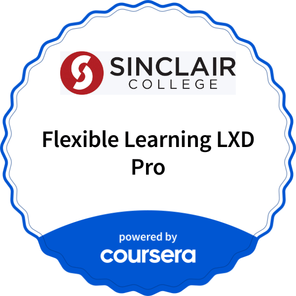 Flexible Learning LXD Pro completion badge issued by COURSERA