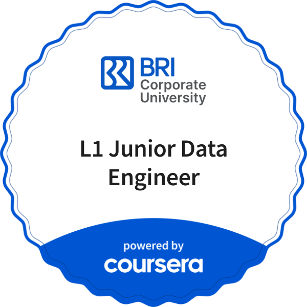 L1 Junior Data Engineer completion badge issued by COURSERA