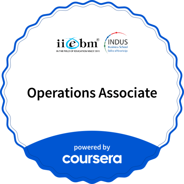 Operations Associate completion badge issued by COURSERA