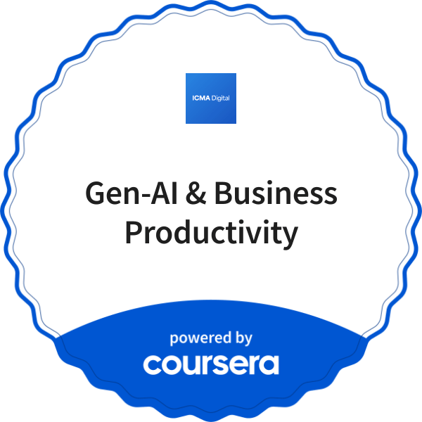 Gen-AI & Business Productivity completion badge issued by COURSERA