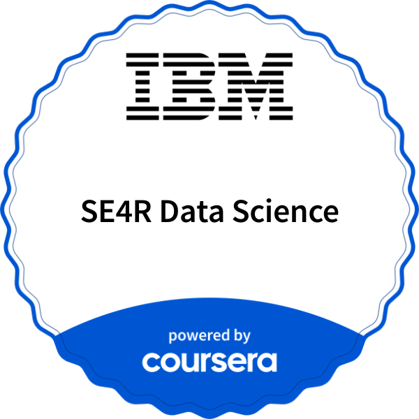 SE4R Data Science  completion badge issued by COURSERA