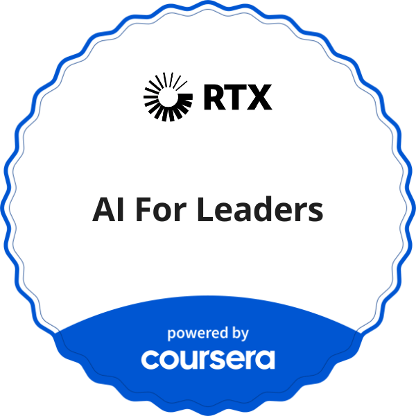 AI For Leaders completion badge issued by COURSERA